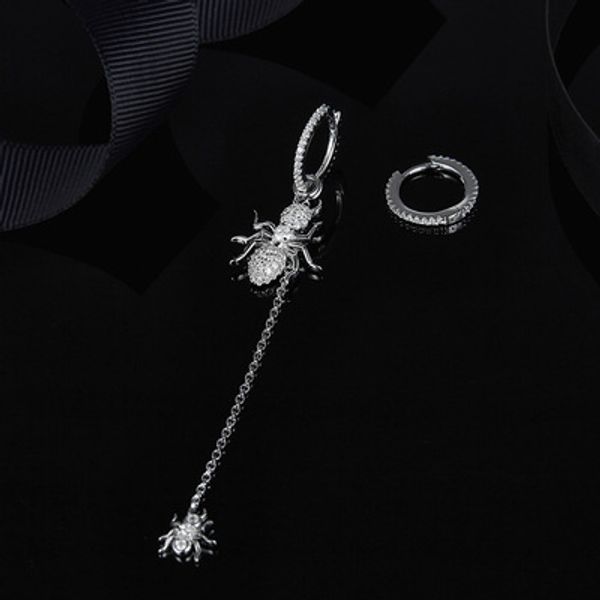 

wholesale- asymmetric silver 'ants' long earrings, Golden