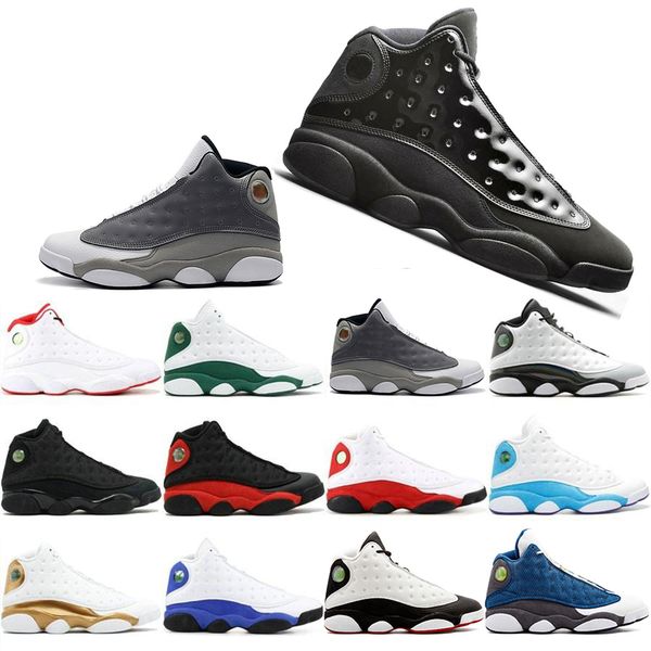 

Wholesale New 13 13s Cap And Gown Atmosphere Grey For Men Phantom Basketball Shoes Flint DMP Chicago Black Cat Mens Trainers Sneakers 41-47