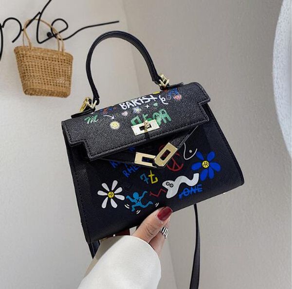 

2020 ins mini kely handbags lady small crossbody bag fashion women graffiti shoulder bags messenger bag