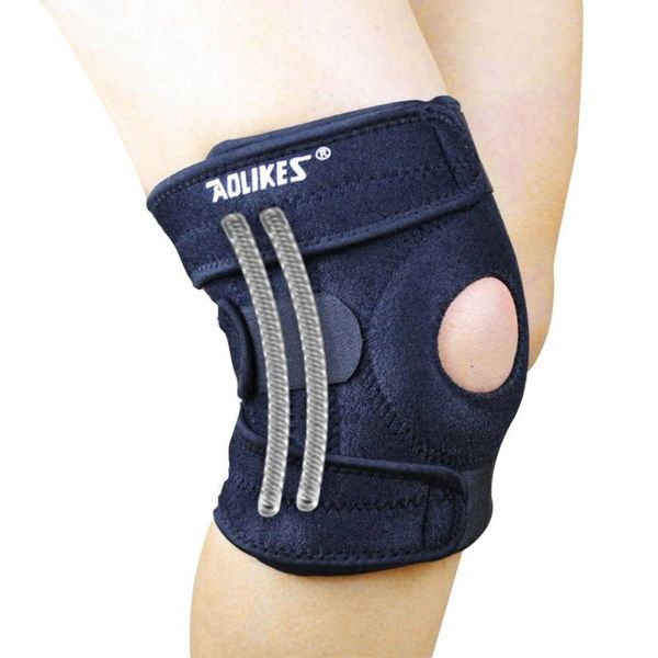 

1 pcs mountaineering knee protector support cycling mountain bike sports safety knee brace, Black;gray