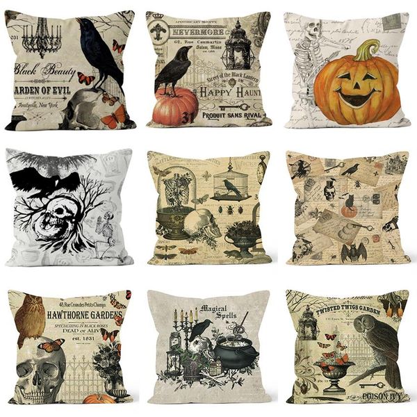 

тыква череп наволочка хлопок белье наволочка blended хэллоуин шаблон подушка дизайн подушка обложка автомобили home hotel украшение 45 * 45с