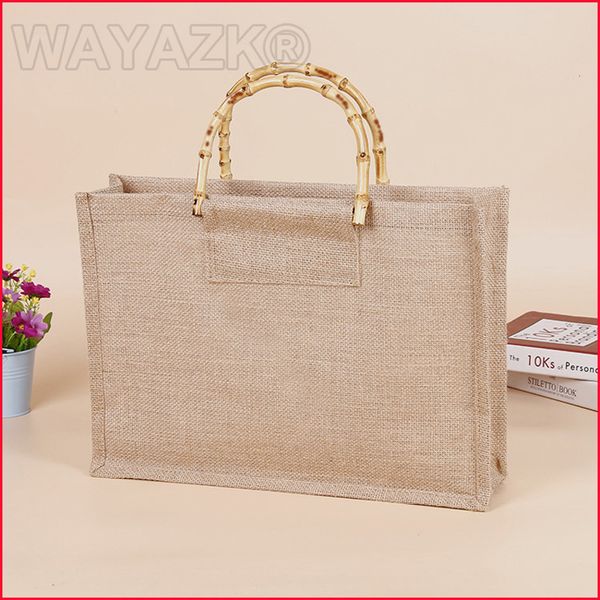 

1pcs/lot eco jute bag with handles