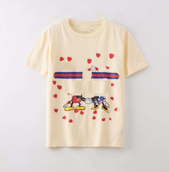 

2020 гг бренд дизайнер женщины футболки тройники полосатый письма печатаются короткими рукавами стиль картины животных роскошные топы девоче, White