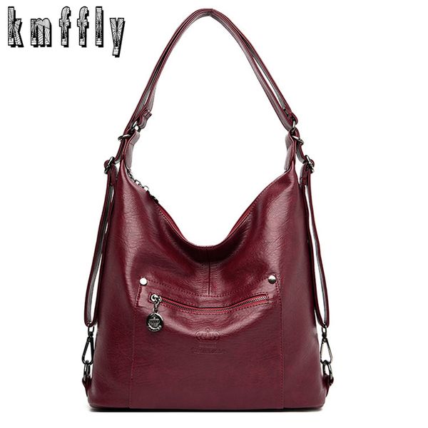 

casual ladies soft leather women bags multifunction women shoulder bag large capacity school bags for teenage girls bolsas 2019