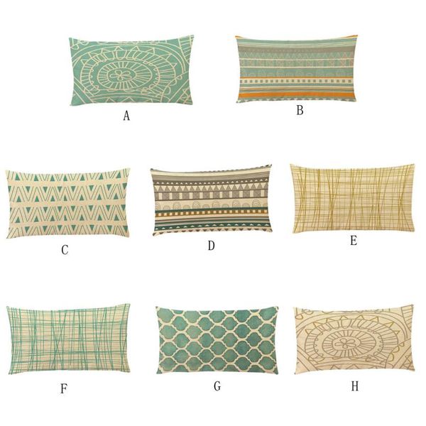 

bedding outlet striped geometric pattern printed cushion cover vintage rectangle pillowcase for sofa bed room 30x50cm d35m24