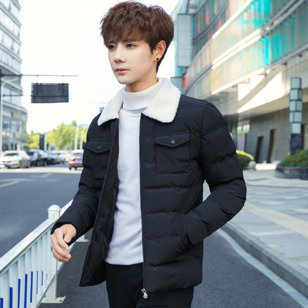 

cotton-padded clothes men's winter jacket new style plus velvet thick men's wear cotton-padded winter clothes coat, Black
