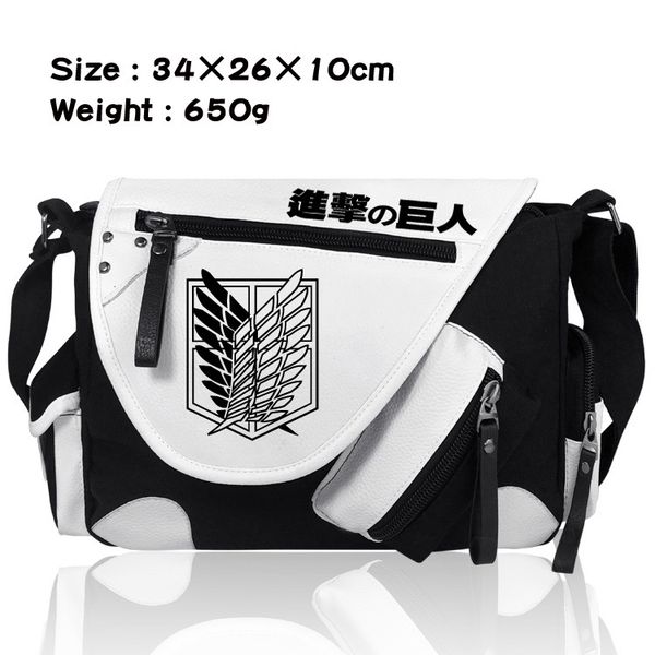 

new arrival anime attack on titan crossbody bag travel bag messenger printing models couple for students teens men 2019