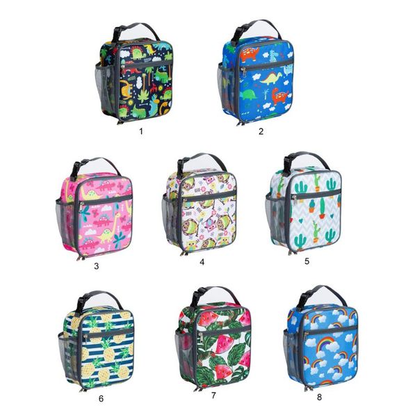

portable thermal insulated lunch container box nylon storage bag picnic totes pouch, Blue;pink