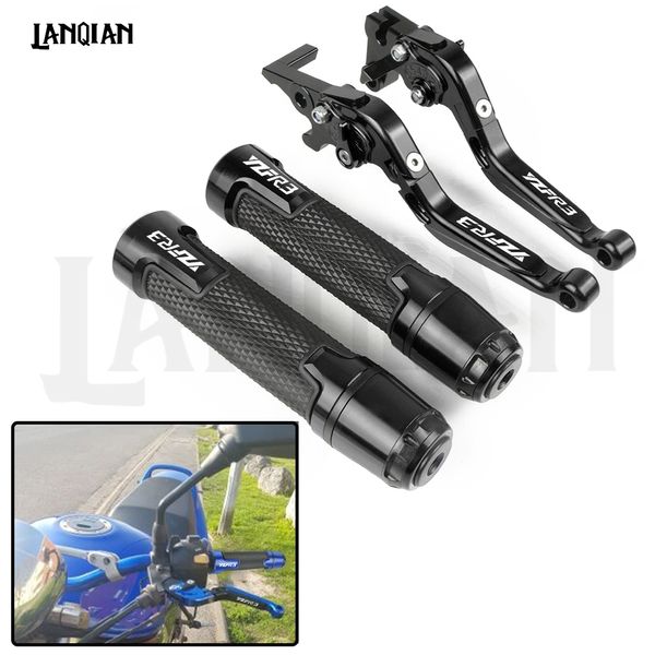 

for yamaha yzf r3 yzf-r3 motorcycle cnc brake clutch lever & 7/8 22mm handlebar grips yzfr3 2015 2016 2017 2018 2019 accessories