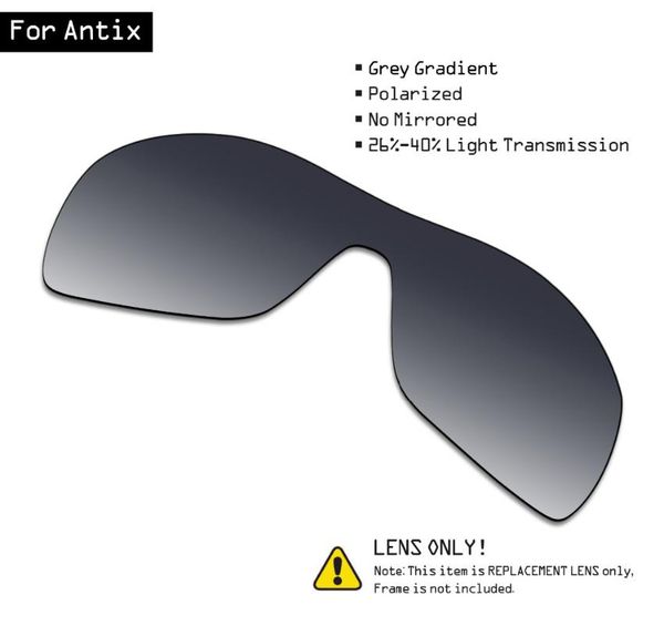 

smartvlt polarized sunglasses replacement lenses for antix - grey gradient tint