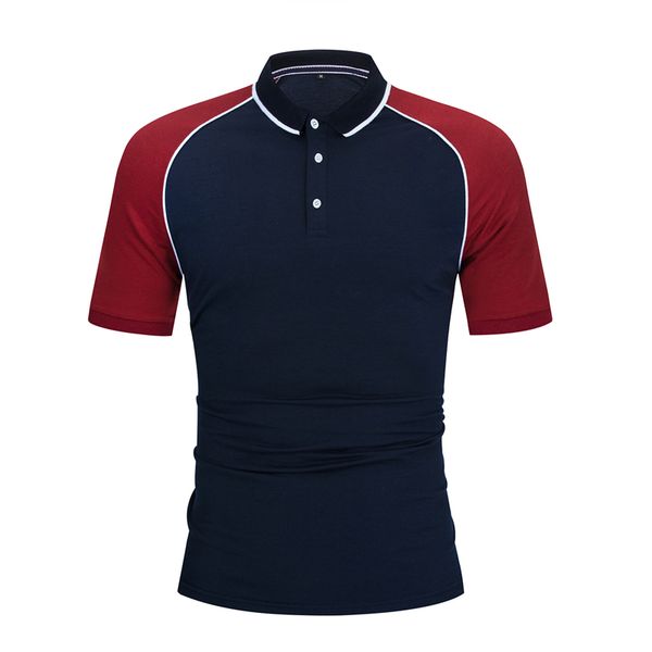 

2020 new fashions summer shirt men's spliced loose short sleeve 100% cotton boys polos shirts casual men clothes, White;black