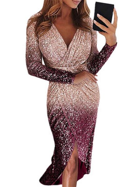 

fashion women dresses with sequins 2020 new arrival spring long sleeve designer party dresses 8 colors size s-2xl ph-yf202184, White;black