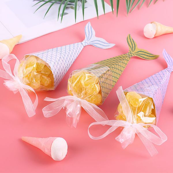 

colorful mermaid gift bags little mermaid tail party supplies kids birthday gifts favor bag candy boxes baby shower