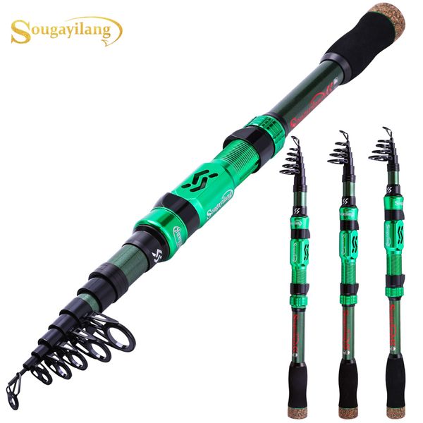 

sougayilang 1.8-2.4m saltwater freshwater fishing rods ultra light weight carbon fiber fishing tackle poles