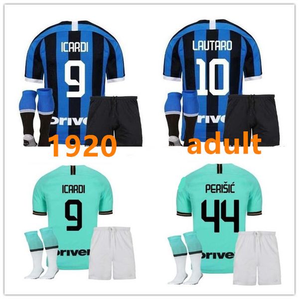 

lukaku icardi 2019 20 home away soccer jersey kit candreva nainggolan eder lautaro 1920 full set sock maillot de foot football shirts kit, Black