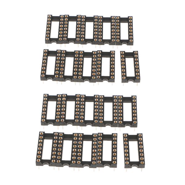 

20 pcs dip ic socket adaptor 2.54mm row pitch round 16 pin solder type
