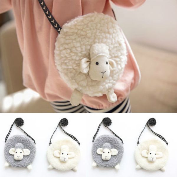 

3d mini sheep shape kid girl boy baby single shoulder bag messenger mini coin purse wallet for children school bags