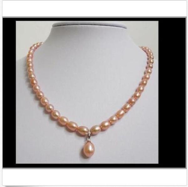 

huge 10-12mm baroque south sea gold pink pearl necklace18inch +pendant, Silver