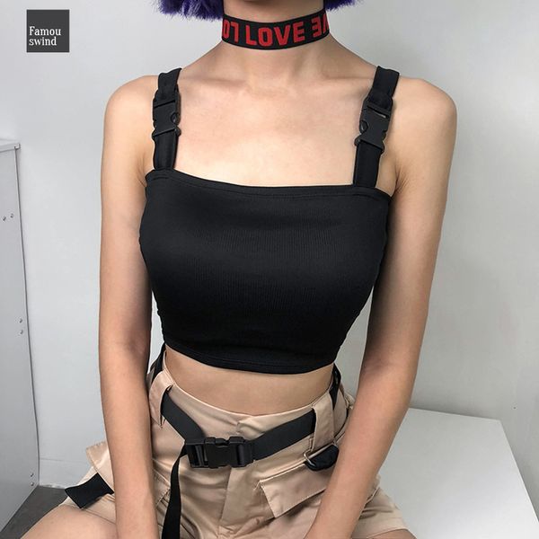 

женщины лето растениеводство топ bralette уличная без рукавов топ feminino топы тройники лоскутное пряжка женский бюстье, White