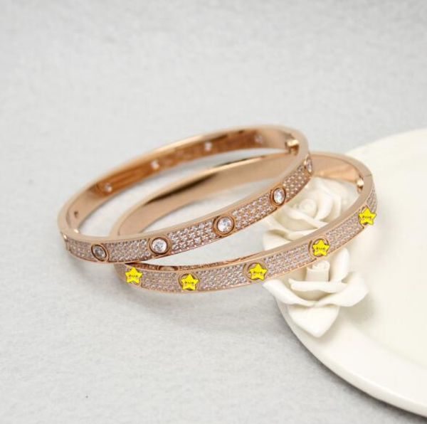

316l stainless steel lovers bangle bracelet with screwdriver & full of cz diamond wedding bangle for couple forever love, Golden;silver