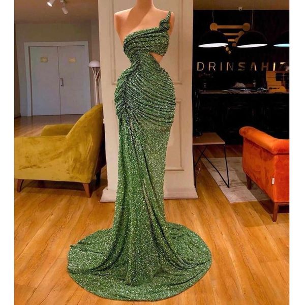

зеленый одно плечо русалка вечерние платья cutaway sides pleats sequined платье развертки поезд дешевые +2020 коктейль платье, Black;red