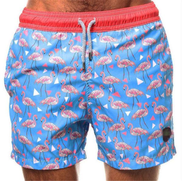 

summer plus size swimwear men boys swim shorts bikini buttom trunks flamingo print sport trunk swimming clothings beach wear
