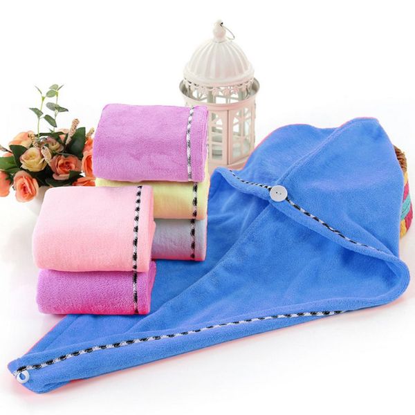 

women girls lady's magic quick dry bath hair drying towel head wrap hat makeup cosmetics cap bathing tool 60*25cm