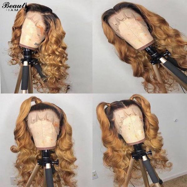 

colored ombre human hair wig brown honey blonde wet and wavy lace front wig pre plucked 13x6 virgin brazilian hair lace wigs, Black;brown