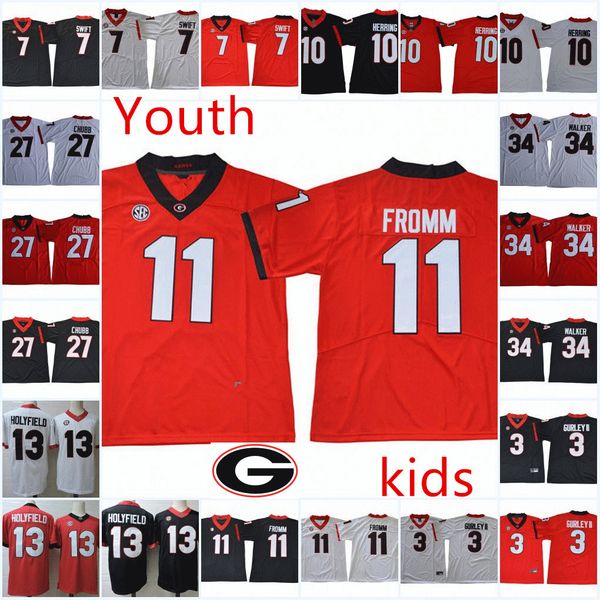 

Youth Georgia Bulldogs Jake Fromm D'Andre Swift Justin Fields Nick Chubb Malik Herring Elijah Holyfield Todd Gurley Herchel Walker Jersey