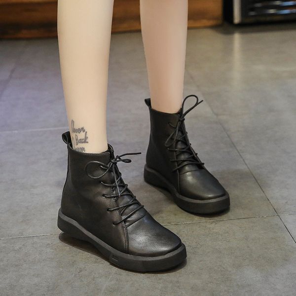 

nice tide women boot fashion women ankle boots winter warm shoes botas feminina female motorcycle ankle boots botas mujer, Black