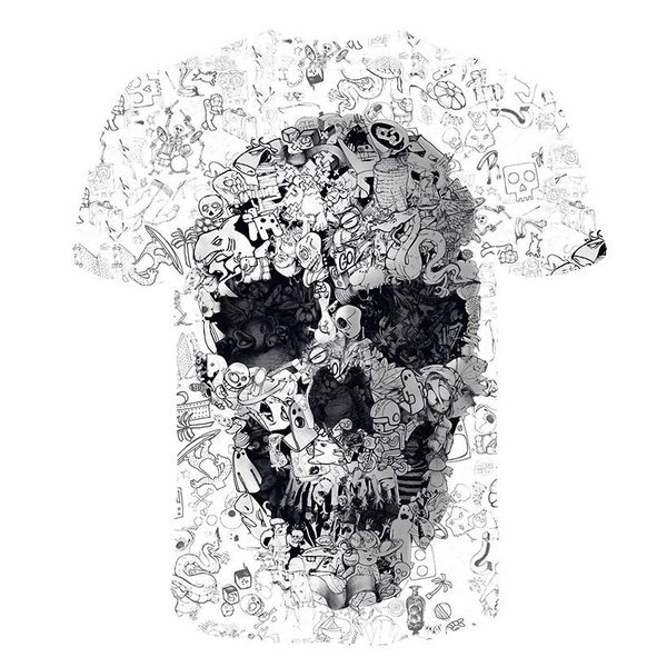 

o-neck designer summer white t shirt fashion camiseta hip men sleeve male 3d tee quality skull brand t-shirt short tshirt hop qkbmk, Black