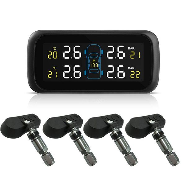 

universal multifunction car tpms tire pressure monitoring system color display car cigarette lighter power internal anti-theft