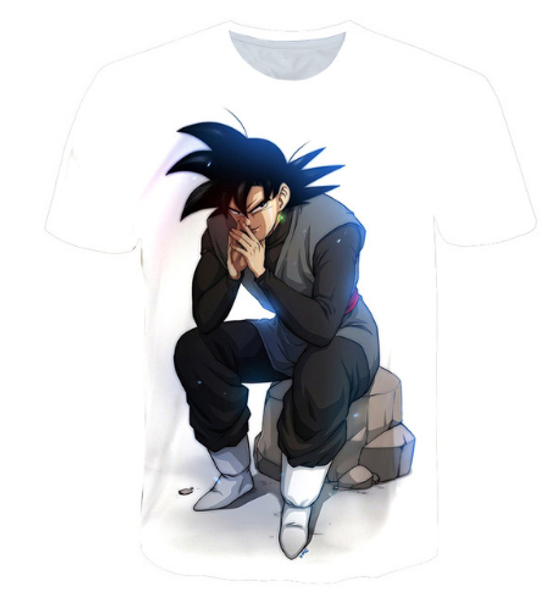 

новая мода для мужчин / женщин dragon ball z super son goku забавная футболка с принтом 3d повседневная футболка с коротким рукавом футболки, White;black