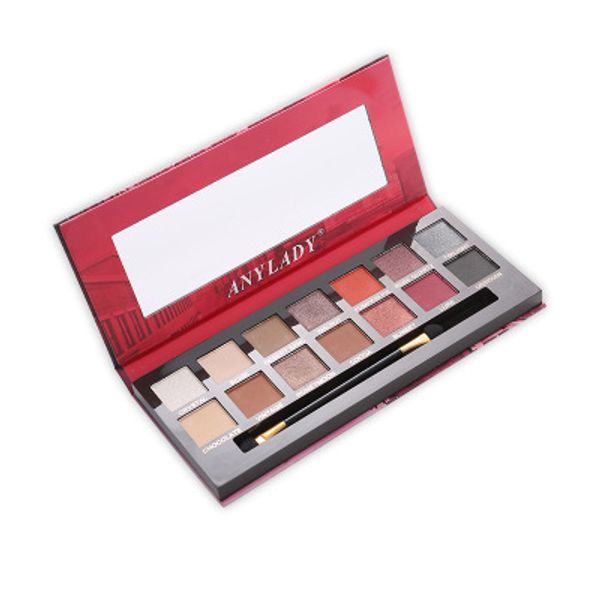

14 color eye shadow waterproof dish earth color pearl color sunset disk multi function plate