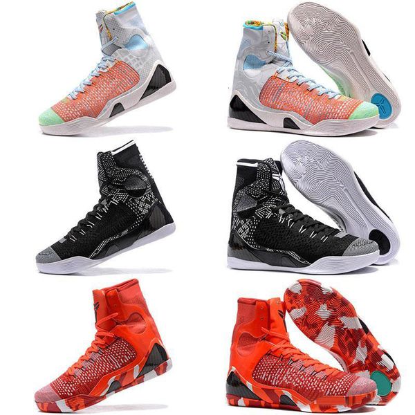 

new 2019 wholesale kobe kb 9 ix elite black mamba blackout christmas high basketball shoes mamba size 40-46