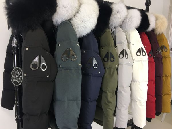 

Shopping cla ic brand men women winter warm thick down jacket hooded with black fox fur collar canadian men down coat parka, Black;brown