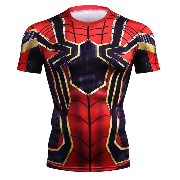 

raglan sleeve iron spiderman 3d printed t shirts men compression shirts 2020 summer new cosplay for male fitness, White;black