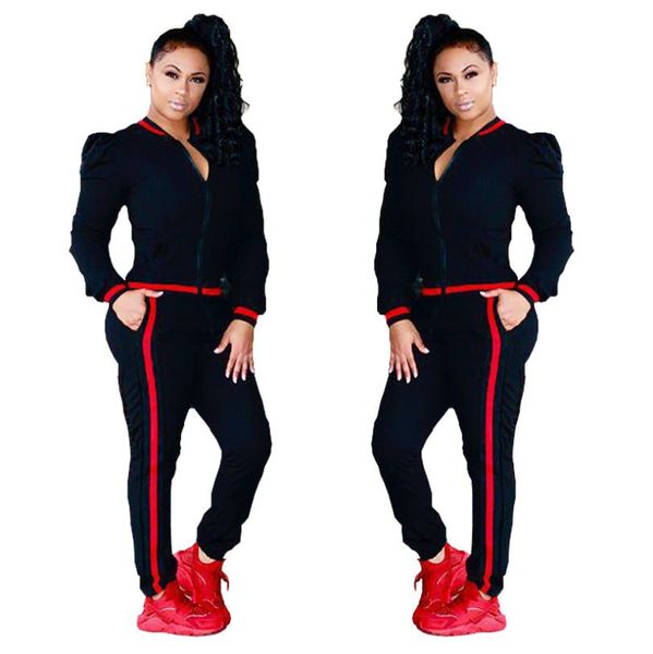 

casual two piece set women jumpsuit winter high street bodysuit women patchwork overalls rompers cm101, Red