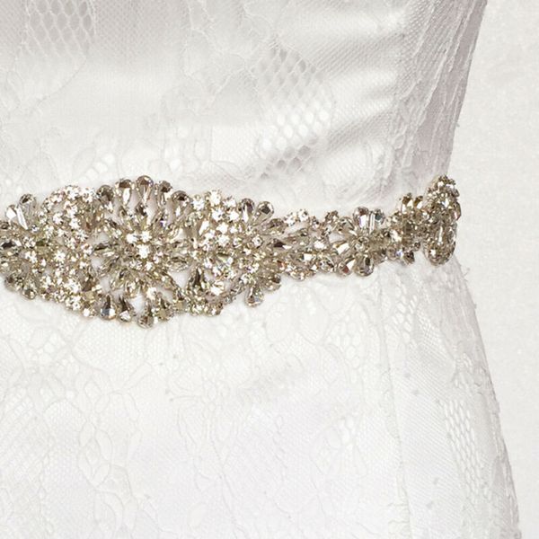 

rhinestone applique crystal bead trims belt sew on bridal wedding dress new, Black;brown