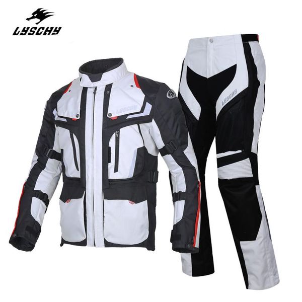 

lyschy waterproof motorcycle jacket & pants men 4 seasons motorcycle racing protect suits cycling breathable multifunction suit