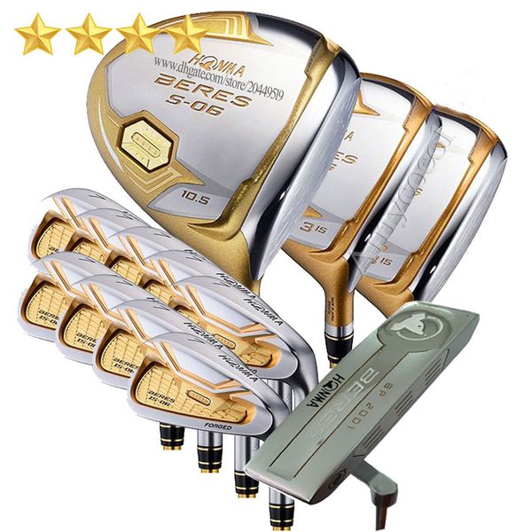 

new 4 star golf clubs honma s-06 golf full set driver wood irons putter no bag clubs set golf graphite shaft ing