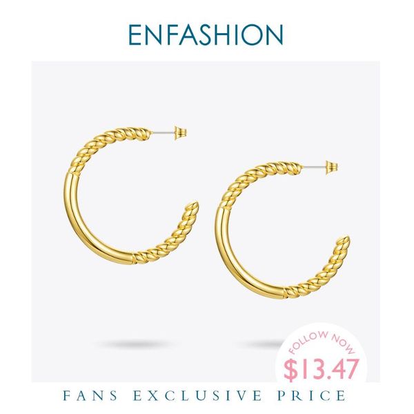 

enfashion twist hoop earrings for women accessories gold color simple circle earings hoops fashion jewelry gifts kolczyki e1165, Golden;silver