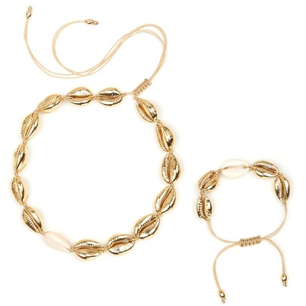 

javrick 2pcs shell necklace bohemia ethnic style fashion beach party women jewelry shells pendant silver gold natural lady gifts