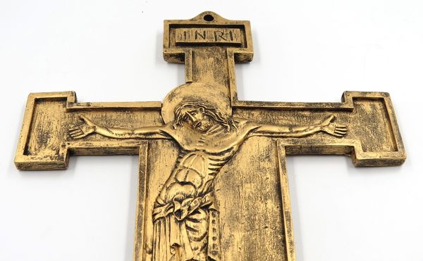 

11 дюймов смола распятие католическая смола иисус христос на inri крест стена распятие античная отделка дома chapel украшения