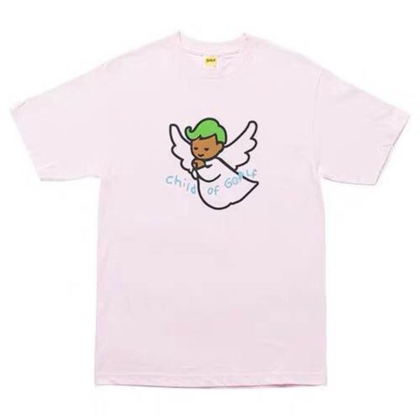 

19ss golf ван angel logo tee tee вскользь простой с коротким рукавом мужчины женщины street скейтборд футболка hfhltx016, White;black