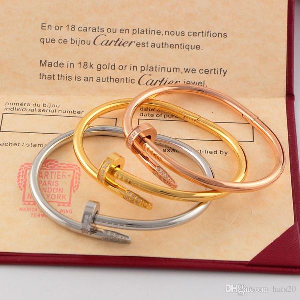 

Творческая форма ногтя Bangle Tide Марка титановый стальной браслет для женщин Роскош