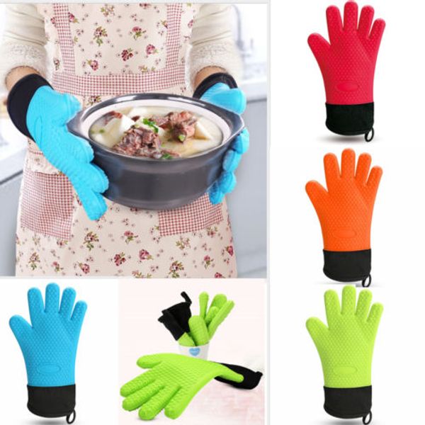 

kitchen non-slip super thick high temperature insulated microwave oven gloves/w