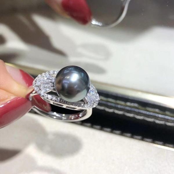 

new arrival 925 silver finger ring mounts adjustable resizable findings component jewelry parts fittings accessories for pearls, Blue;slivery