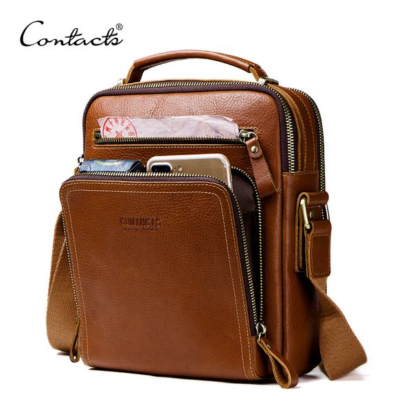 

casual men's messenger bags genuine leather shoulder bags for man male crossbody bag fashion for ipad