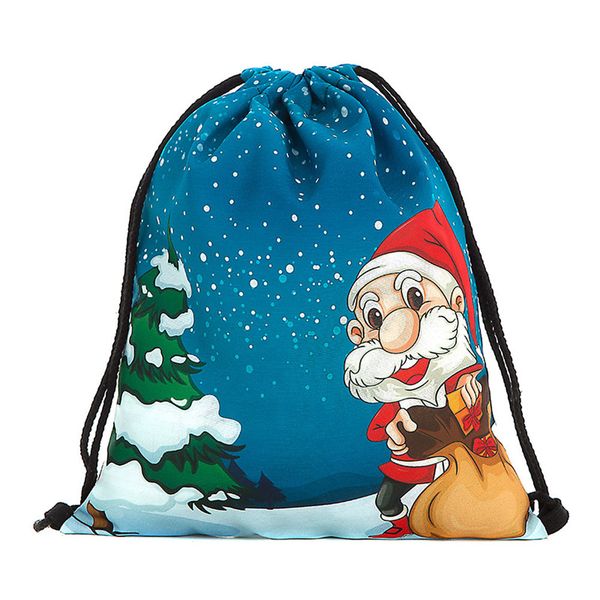 

luxury christmas candy gift bag bundle pocket santa claus snowman printed bags backpack casual backpack mochila rugzak #yl5